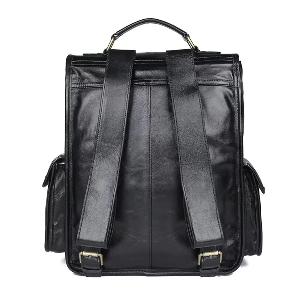 Custom Vintage Genuine Leather 15 Inch Laptop Backpack 5