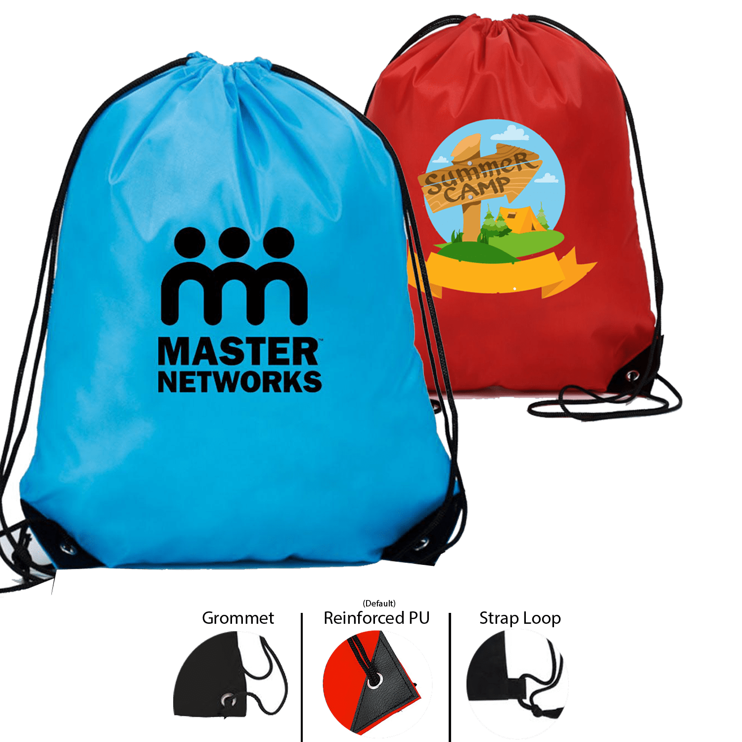 Quick Ship 210D Polyester Drawstring w/ Reinforced Corner 2