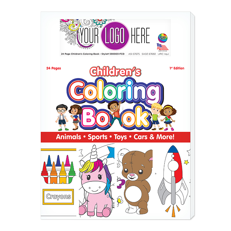 24 Page Children's Coloring Book - USA Made