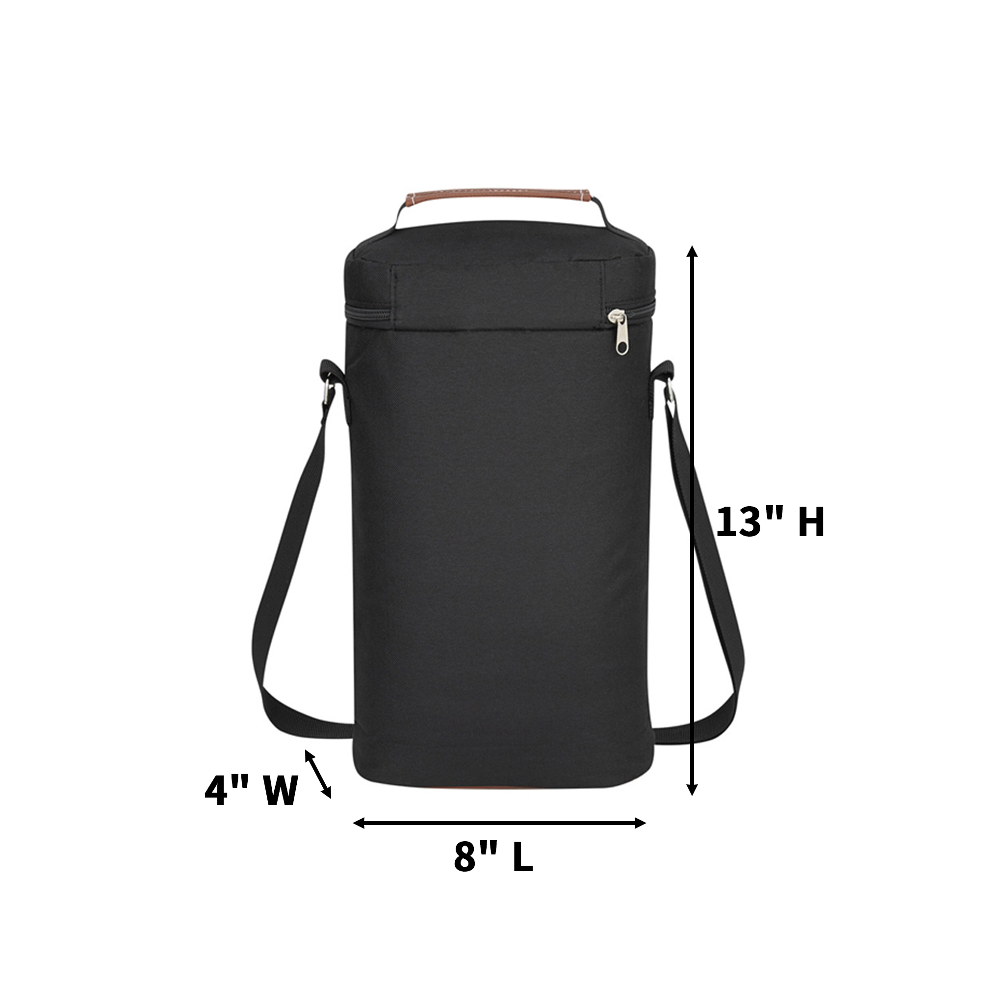 Oxford Insulated Two Bottle Carry Bag 8" Length X 4" Width X 13" Height 4