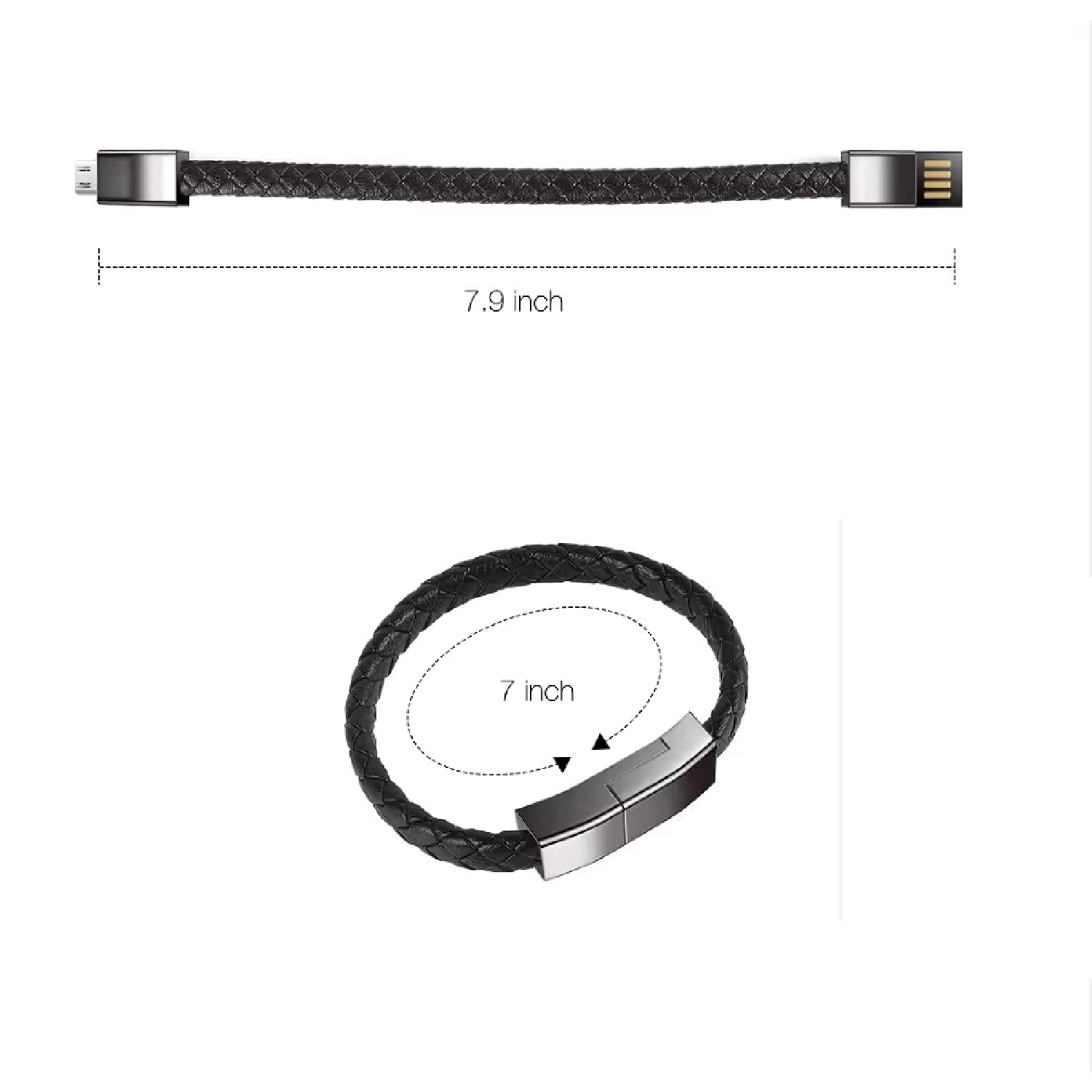 Type C USB Leather Bracelet Fast Charging Cable 8