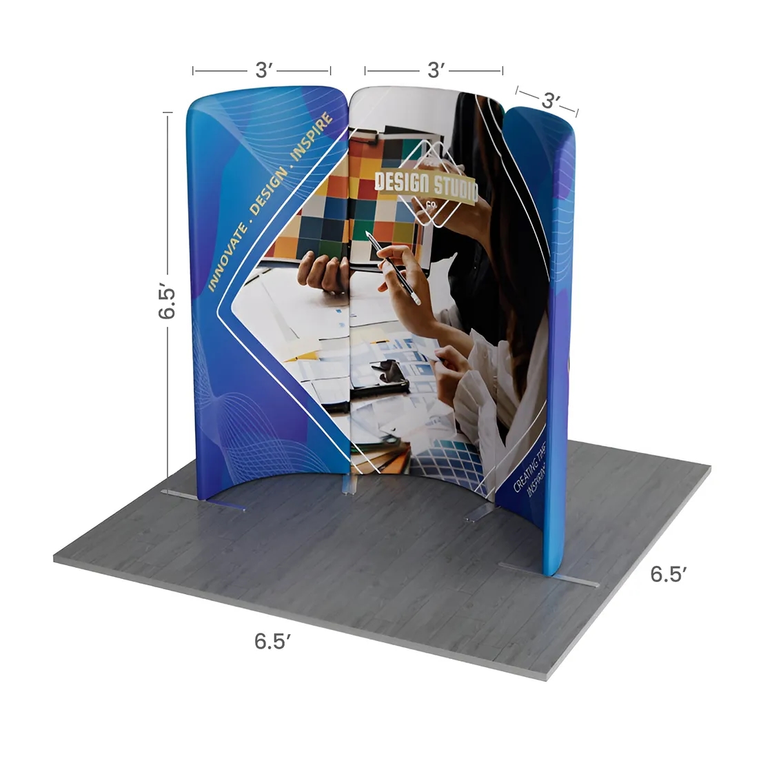 6.5ft Magnetic Modular Fabric Display - Curved Shape 10