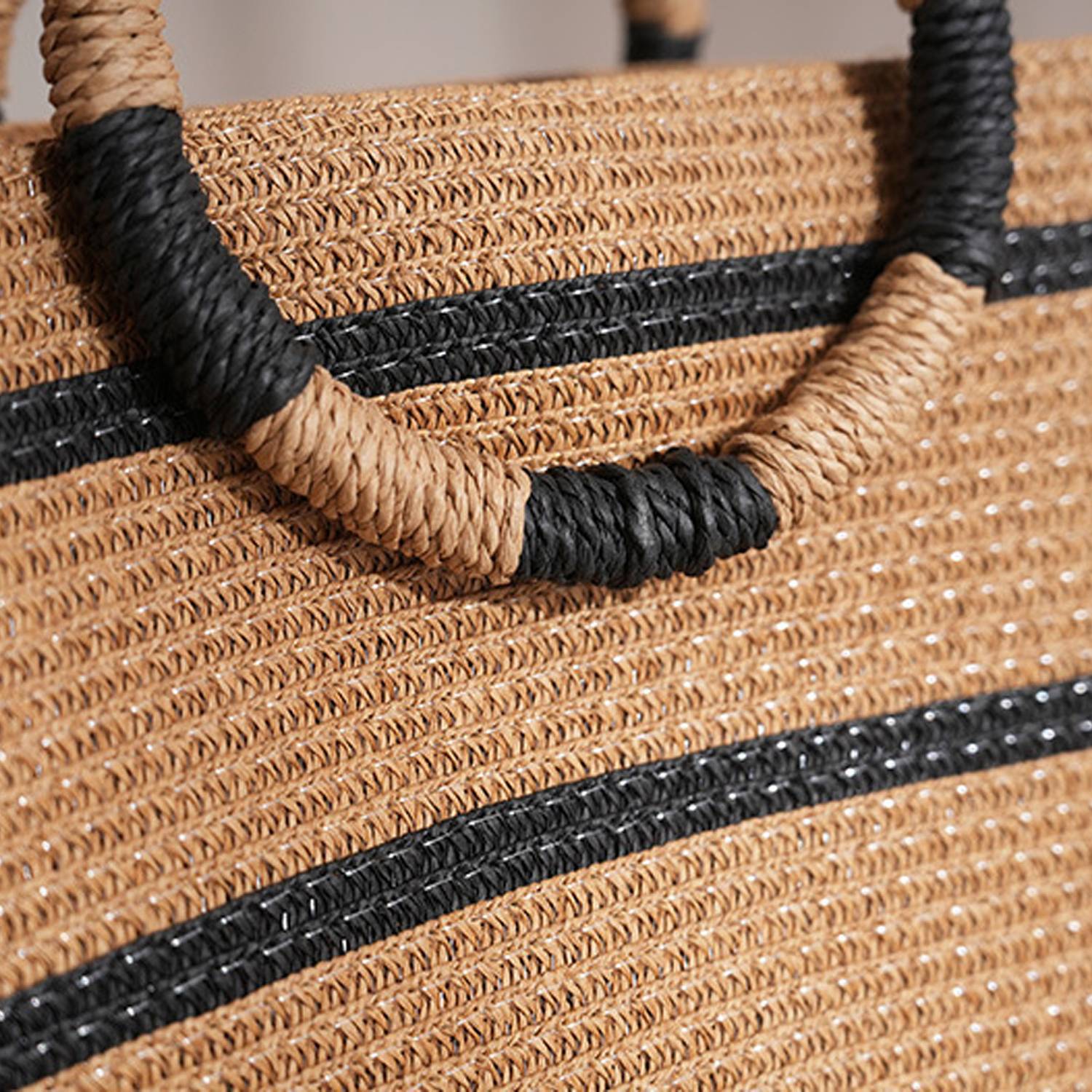 15L Large Straw Woven Tote Bag Beach & Commuter Handbag 4