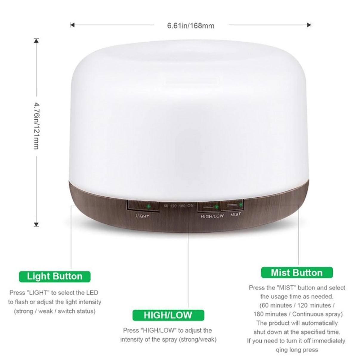 500Ml Essential Oil Diffuser Bluetooth Speaker 3