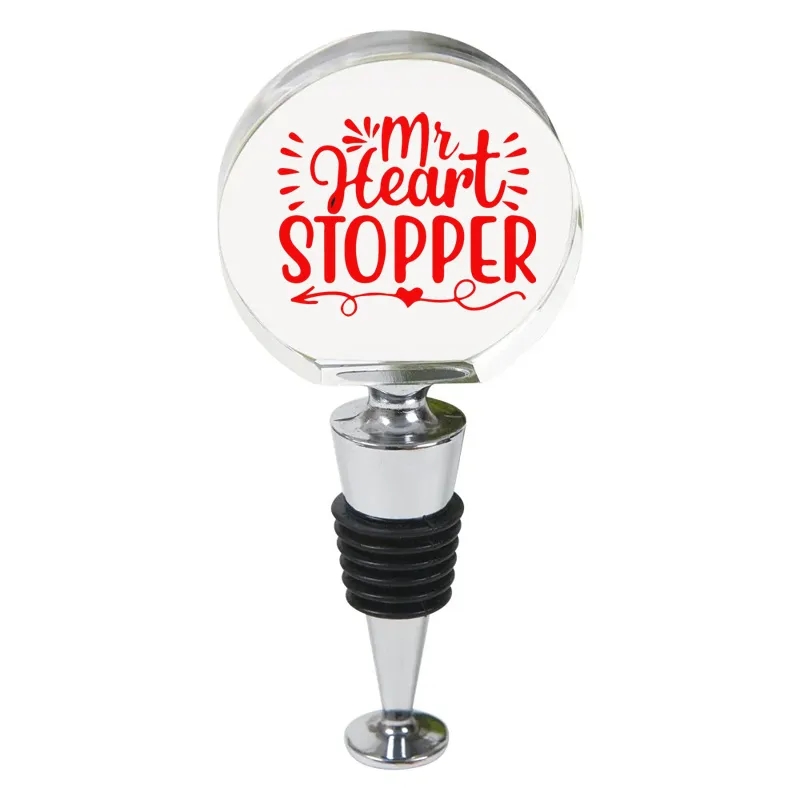 Personalized Round Crystal Bottle Stopper w/ Stand 1