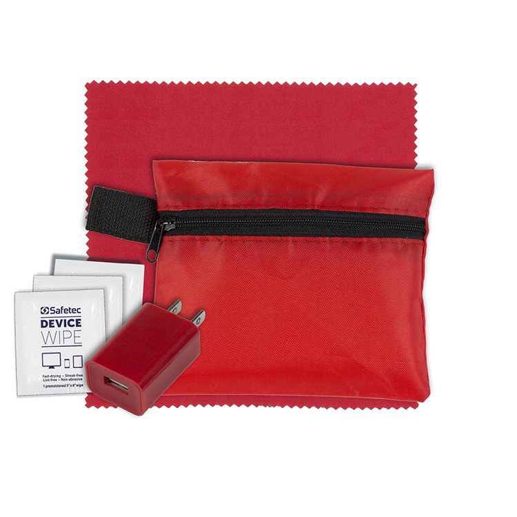 "TECHPACK" Tech Hom and Travel Kit with Microfiber Cleaning Cloth and US Wall Charger 10