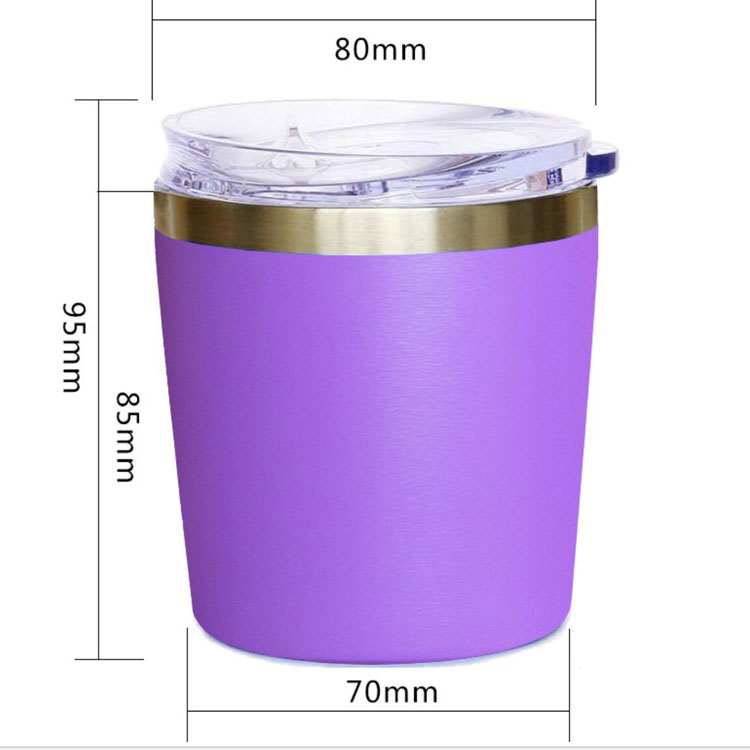 8oz Vacuum Wine Tumblers Coffee Cup With Lid 4