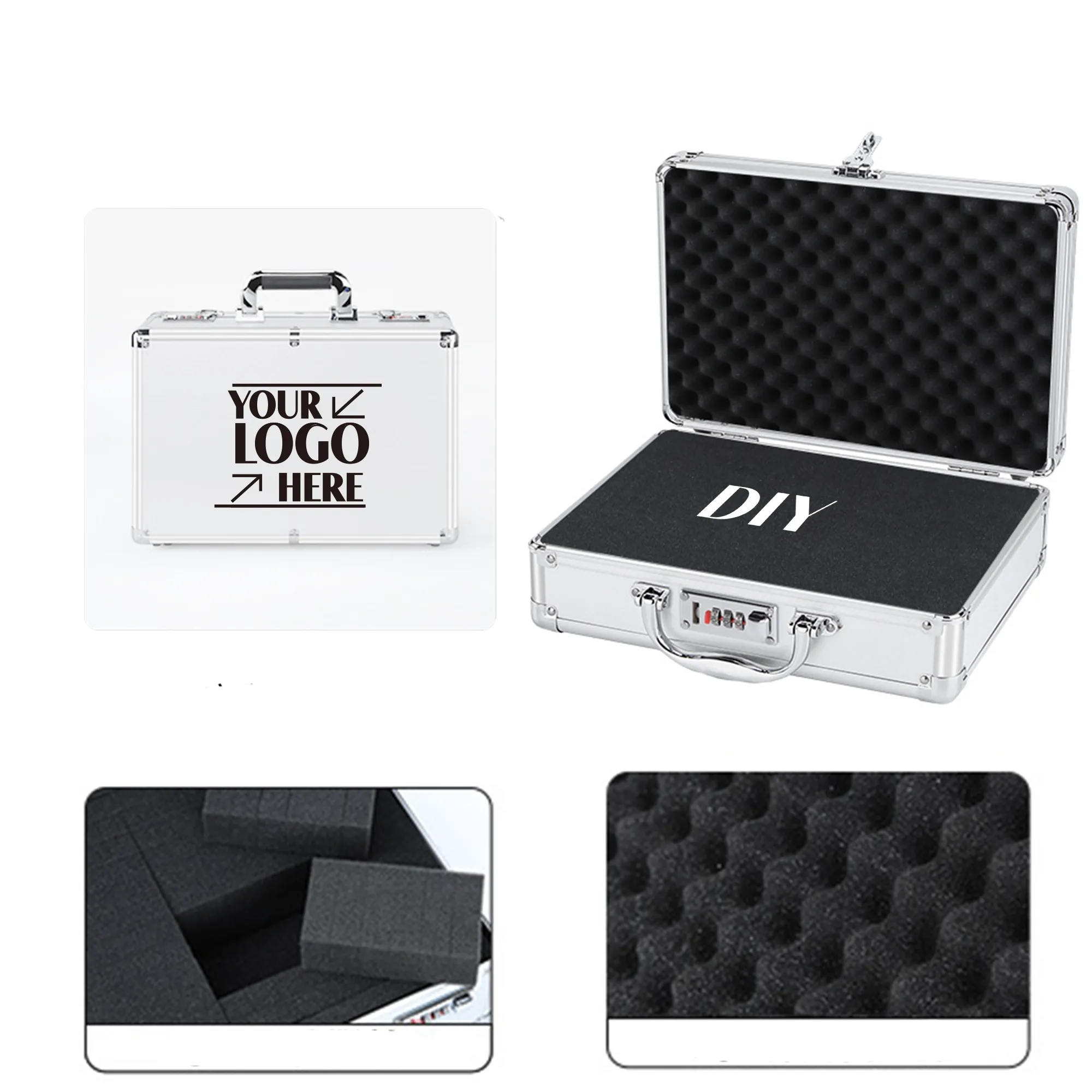 Small Silver White Aluminum Alloy Frame Combination Toolbox