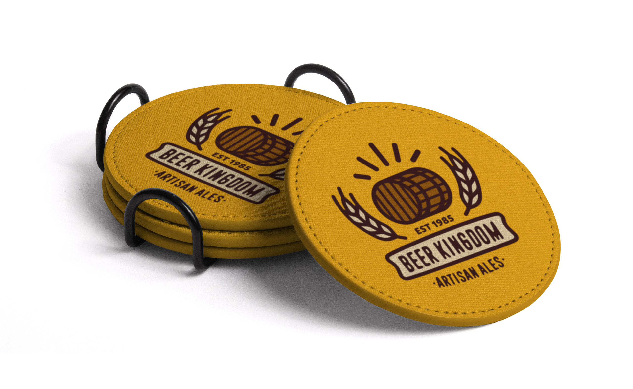 LVL Vegan Leather Coaster Set with Holder