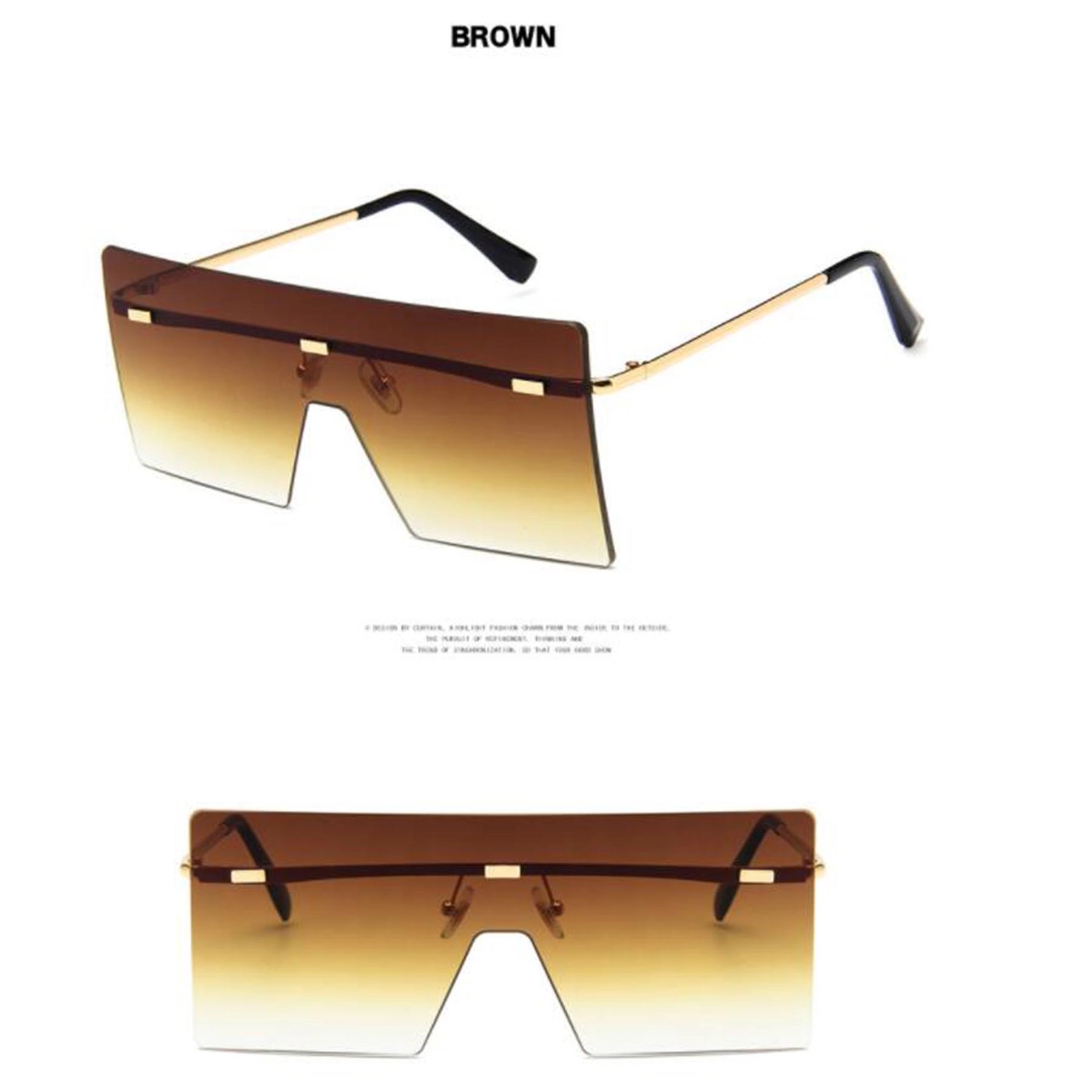 Retro Rimless Rectangle Sunglasses 10
