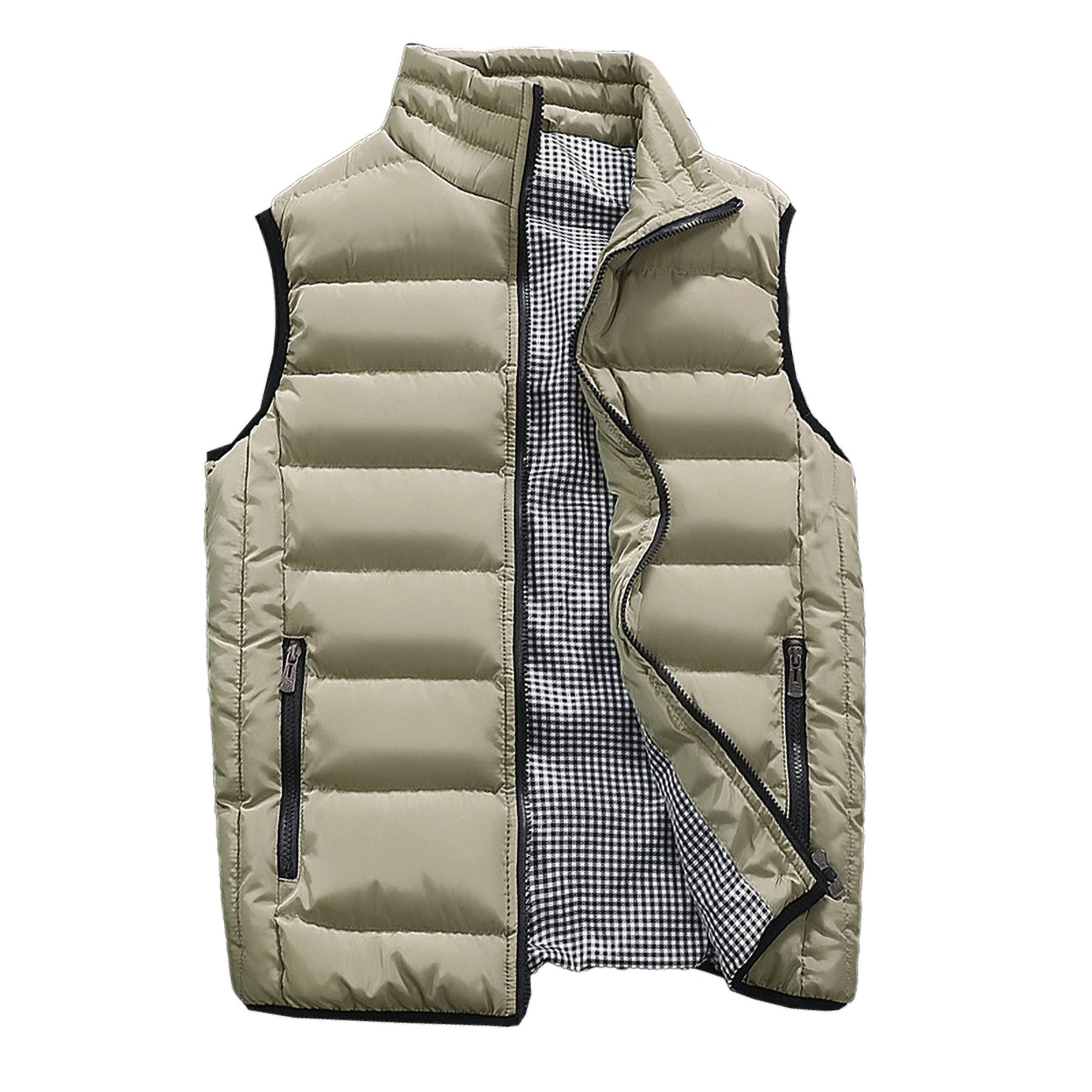 Mens Solid Winter Sleeveless Vest Coat 3