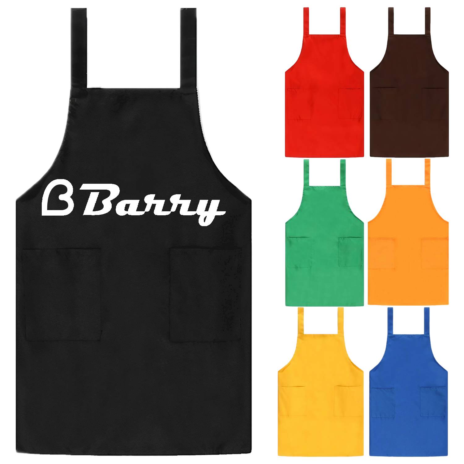 Kitchen Polyester Apron w/ 2 Pockets 2