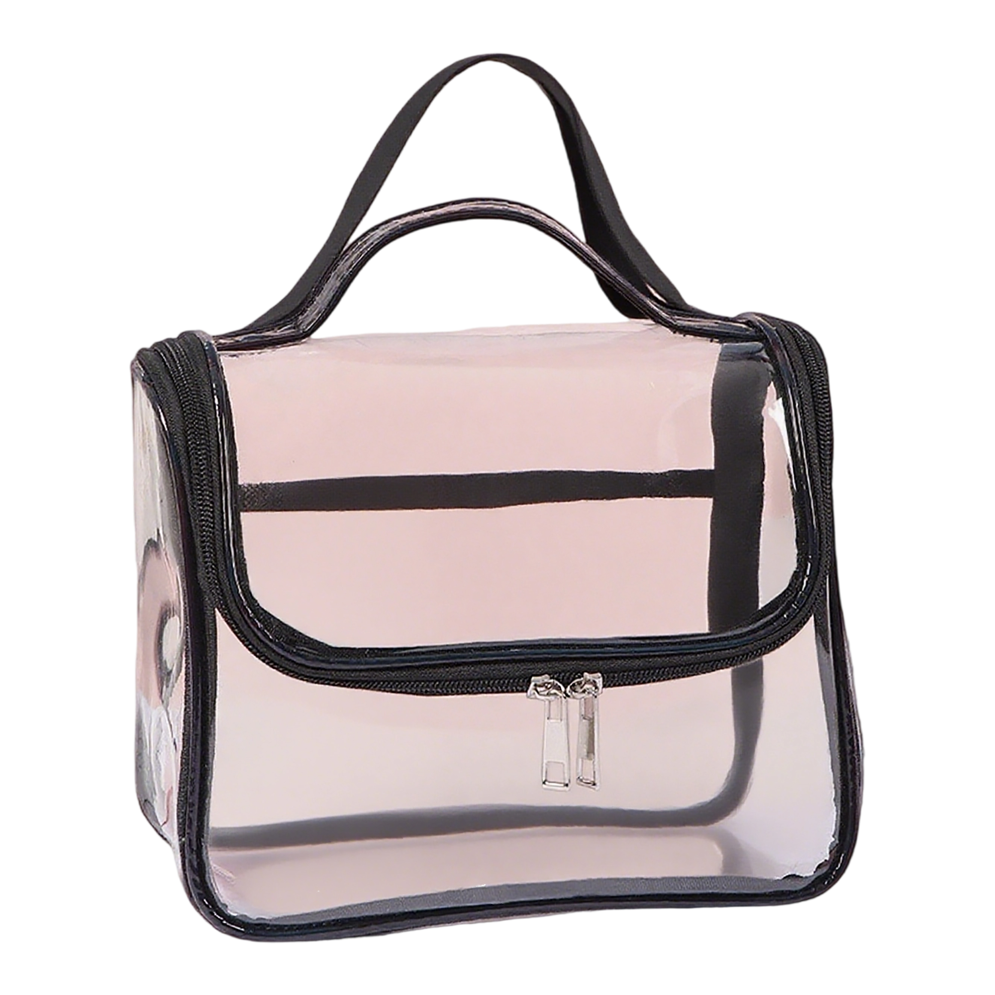 Clear PVC Travel Tote Waterproof Carry Handle 9.1" By 4.7" By 7.5" 5