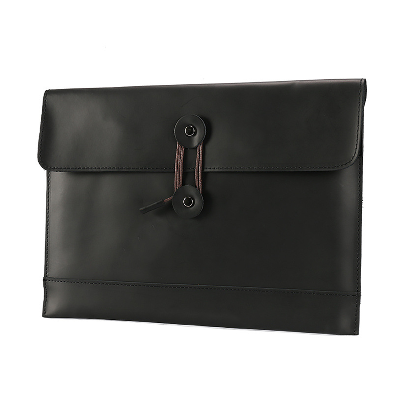 13 Inch String Tie Closure Cowhide Leather Document Bag 1