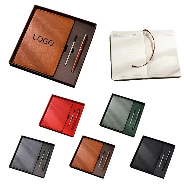 Classic Leather A5 Notebook Set - Professional Business Gift 4