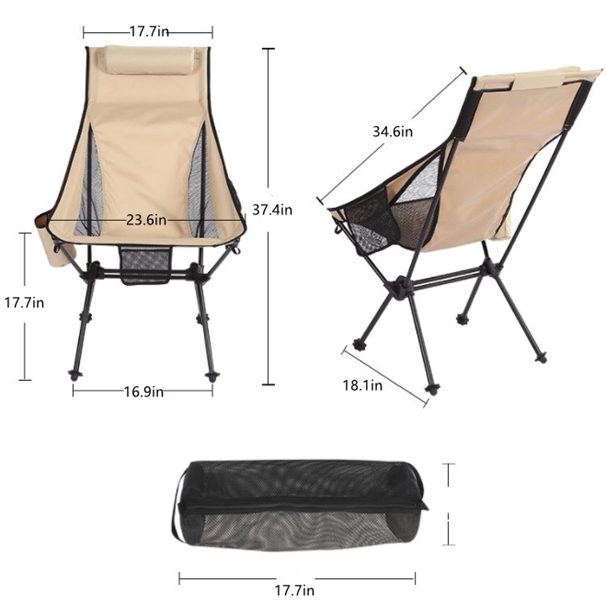 Ultralight High Back Folding Camping Chair 5