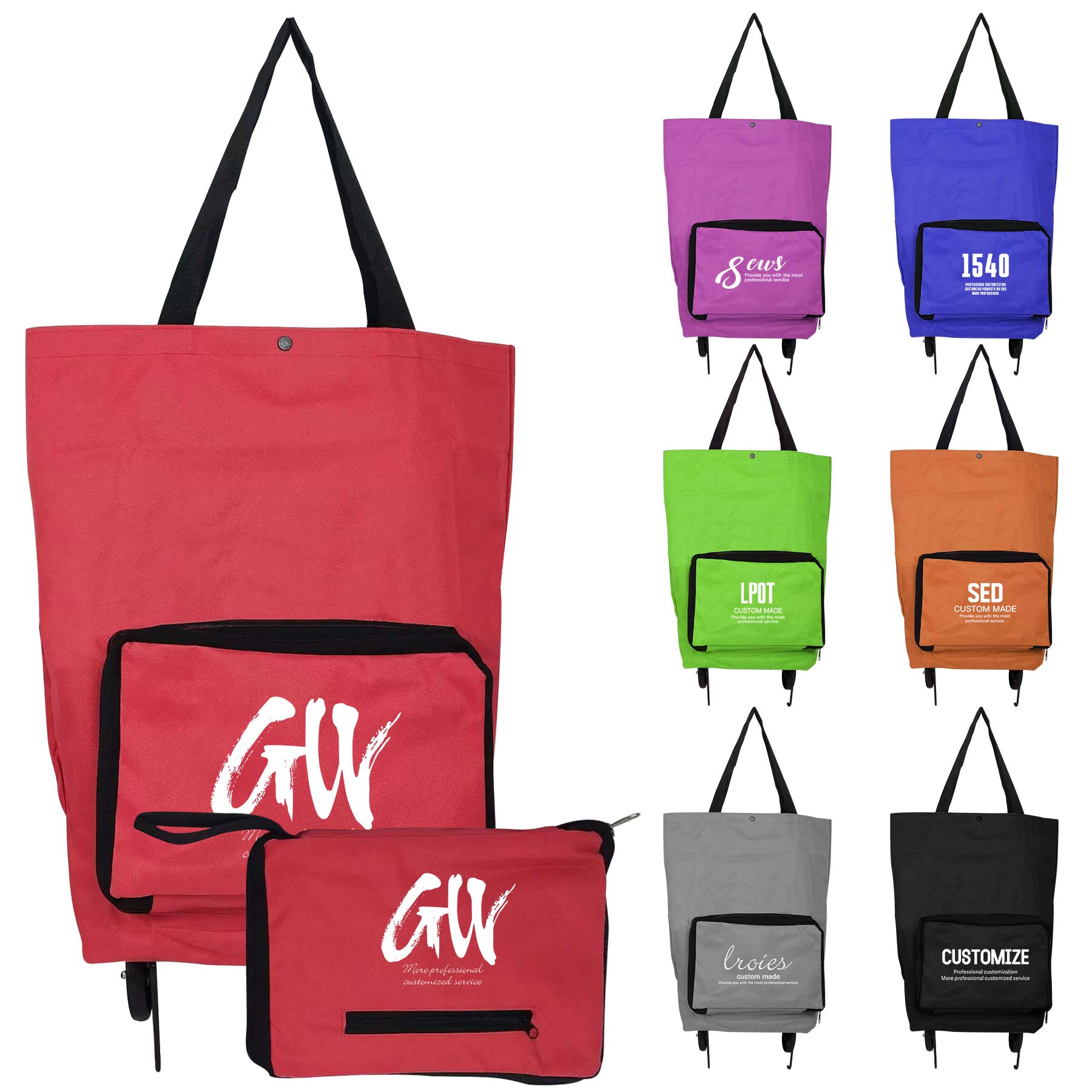 Collapsible Two-stage zipper Trolley Bags 2