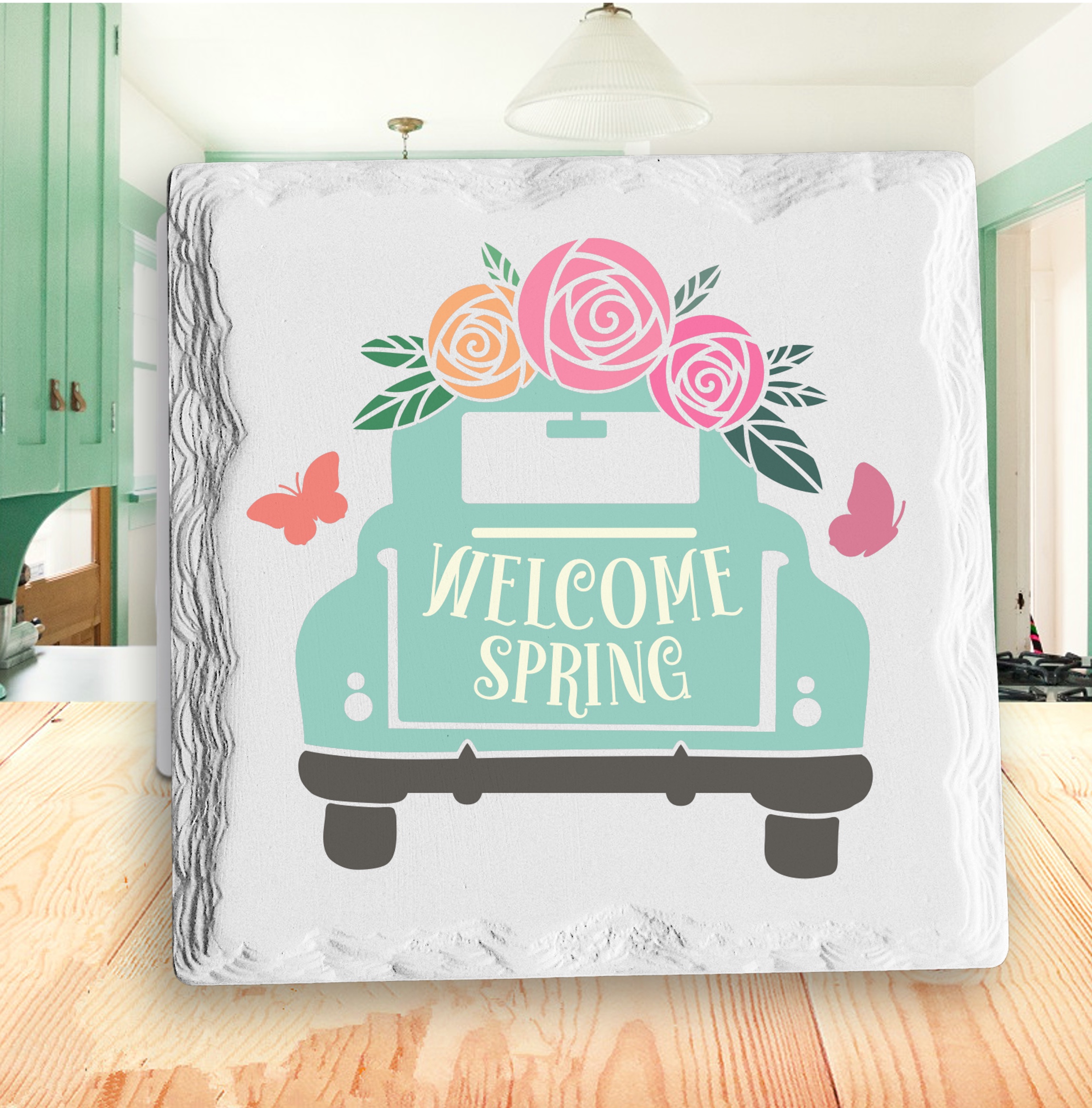 Square Layered Edge Absorbent Stone Coaster 7