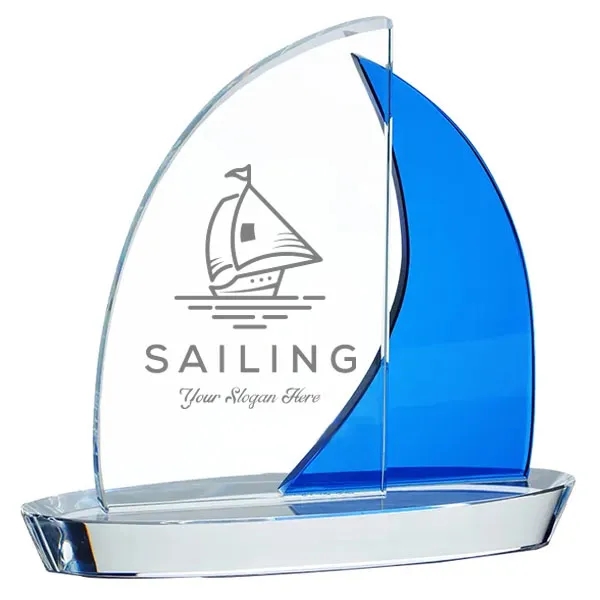 Blue Crystal Sailboat Award 6