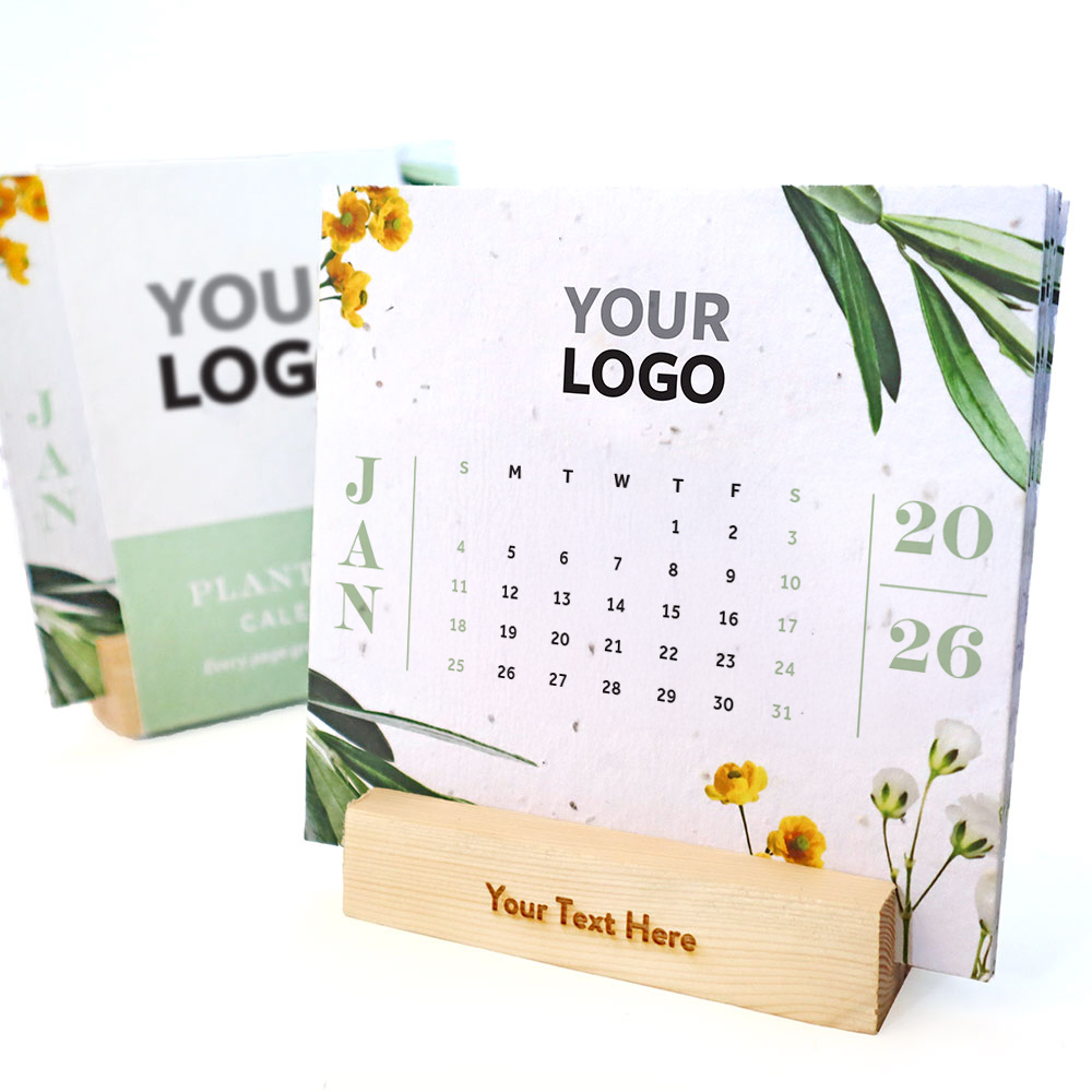 Flourish Plantable Eco Calendar With Wood Stand 6