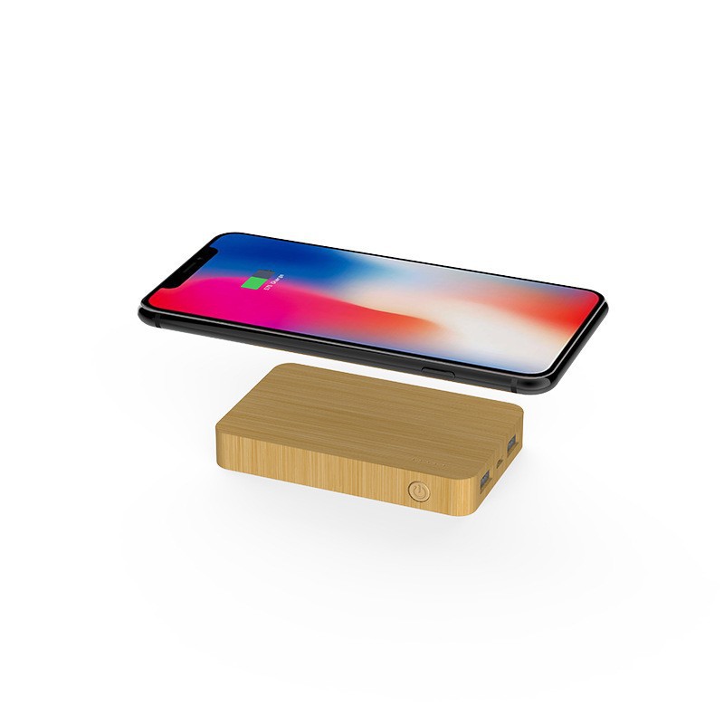Bamboo 5000 mAh Dual Port Power Bank with Wireless Charger 2