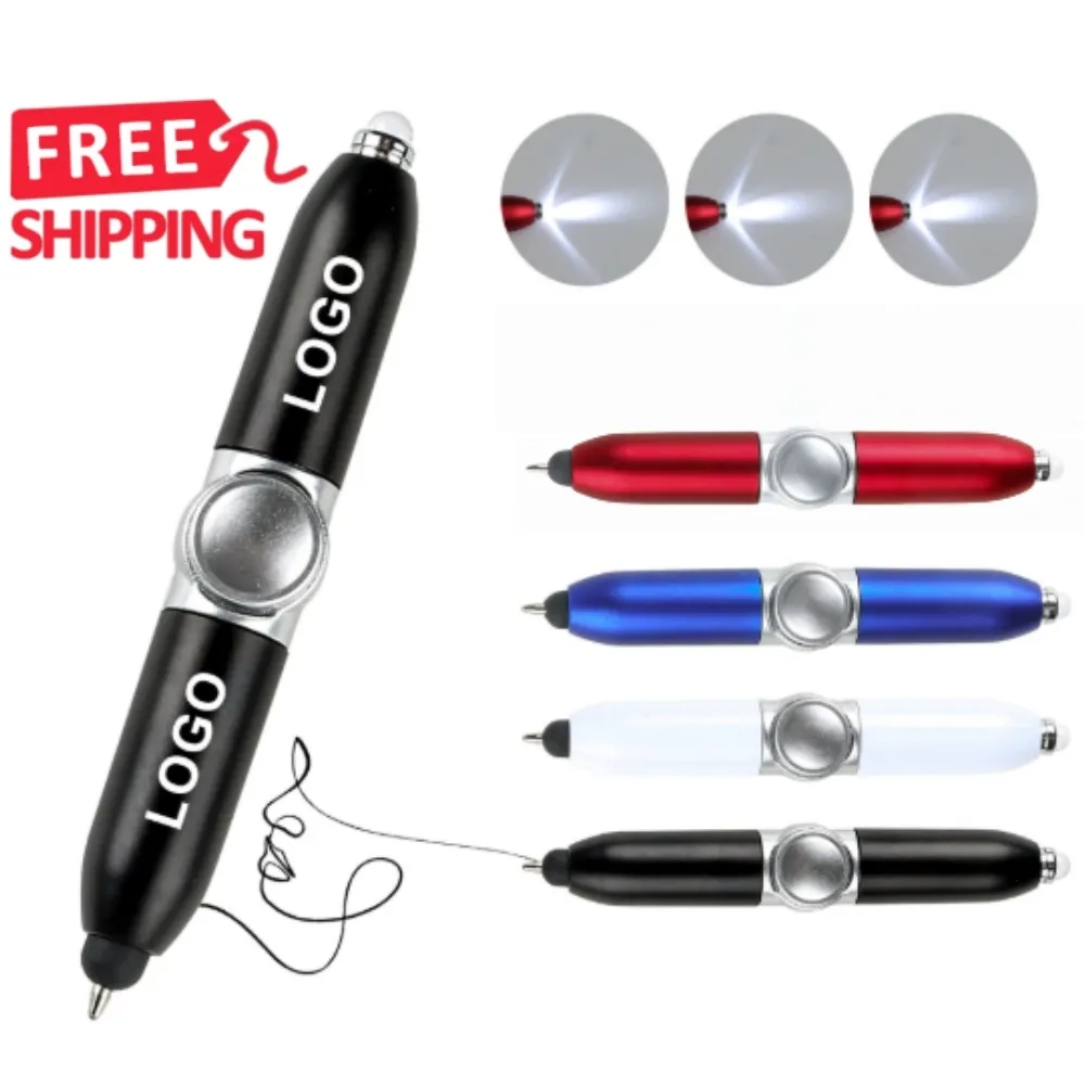 Metal Spinning Fidget Ballpoint Pen with LED Light 6