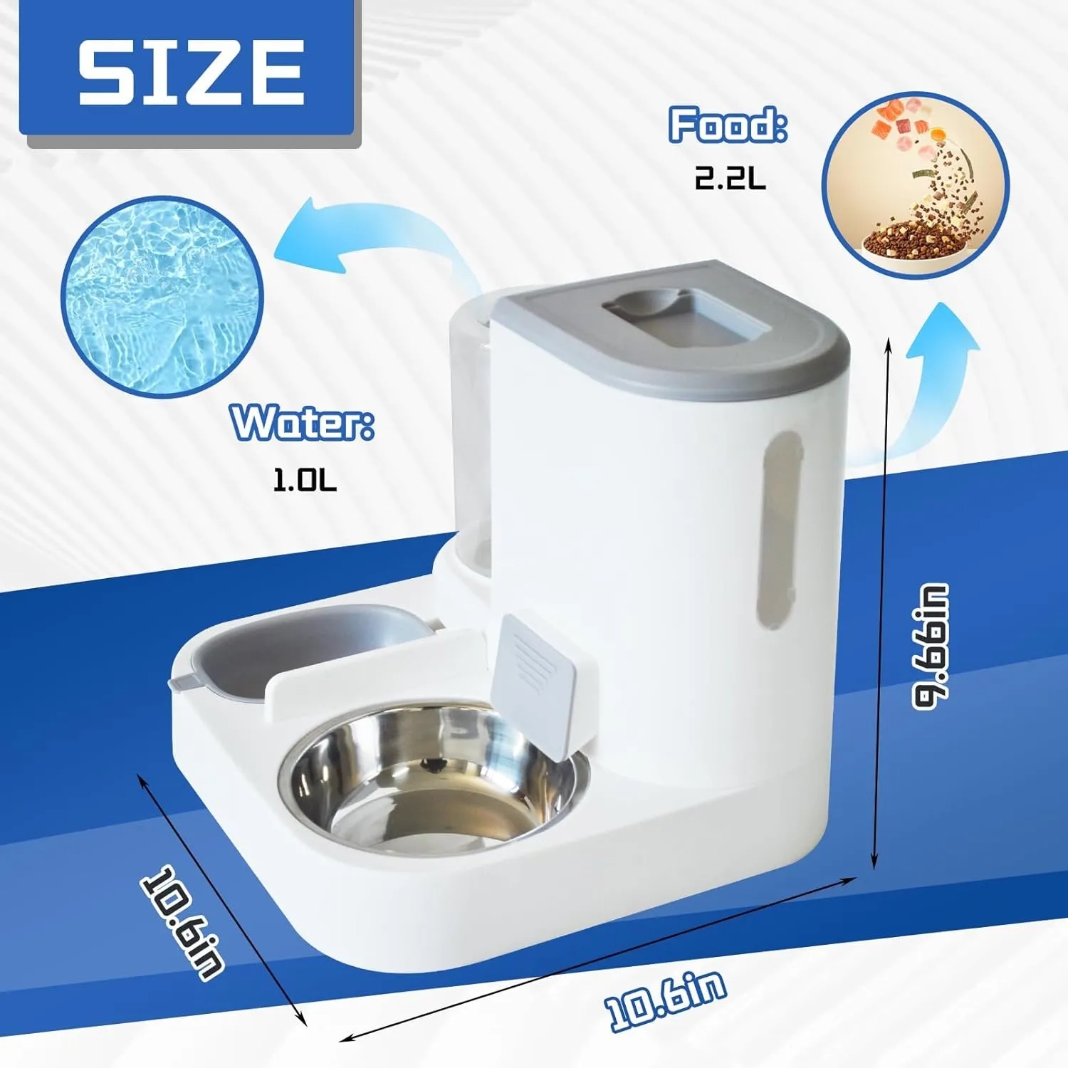 2 in 1Automatic Cat Food and Water Dispenser Set 10