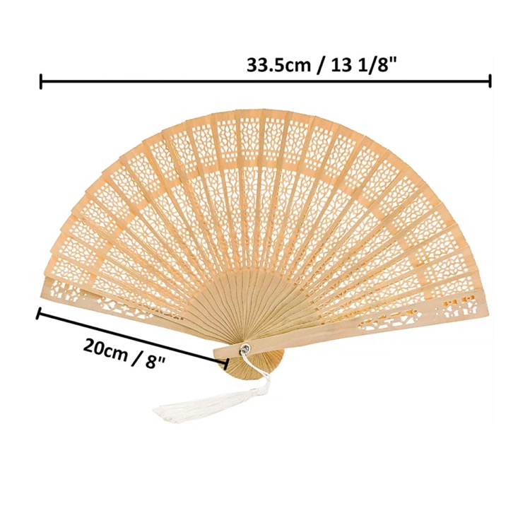 8" Wooden Hand Fans 3