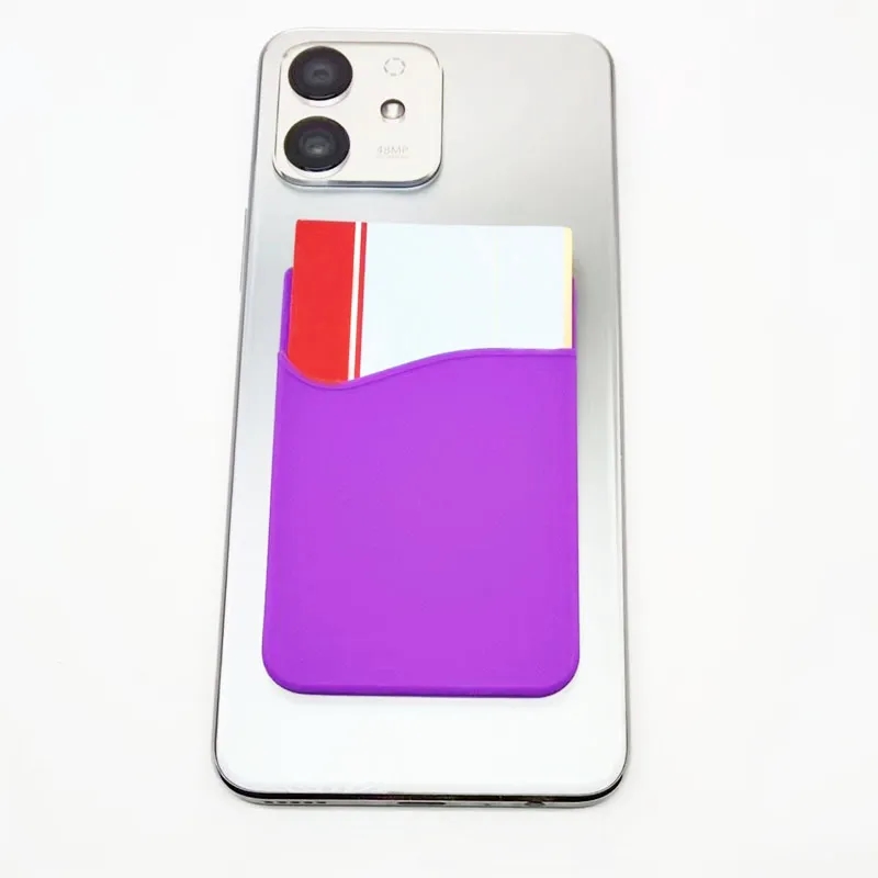 Colorful Silicone Phone Wallet Pocket 4