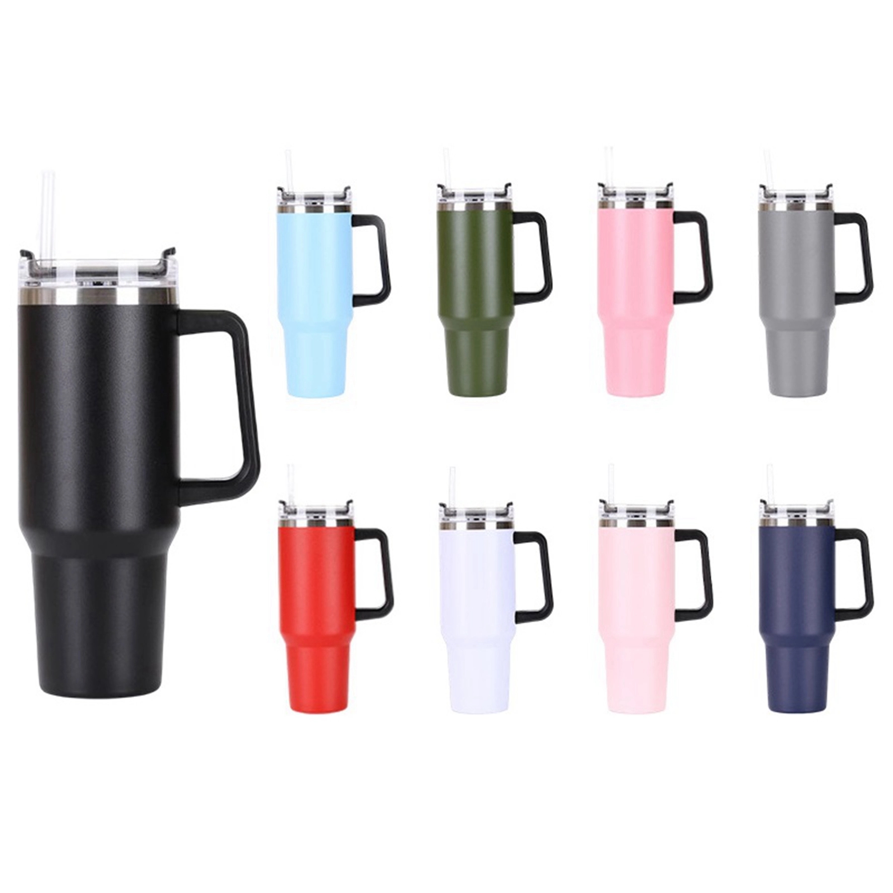 30 Oz. Vacuum Stainless Steel Tumbler with Handle & Straw 5