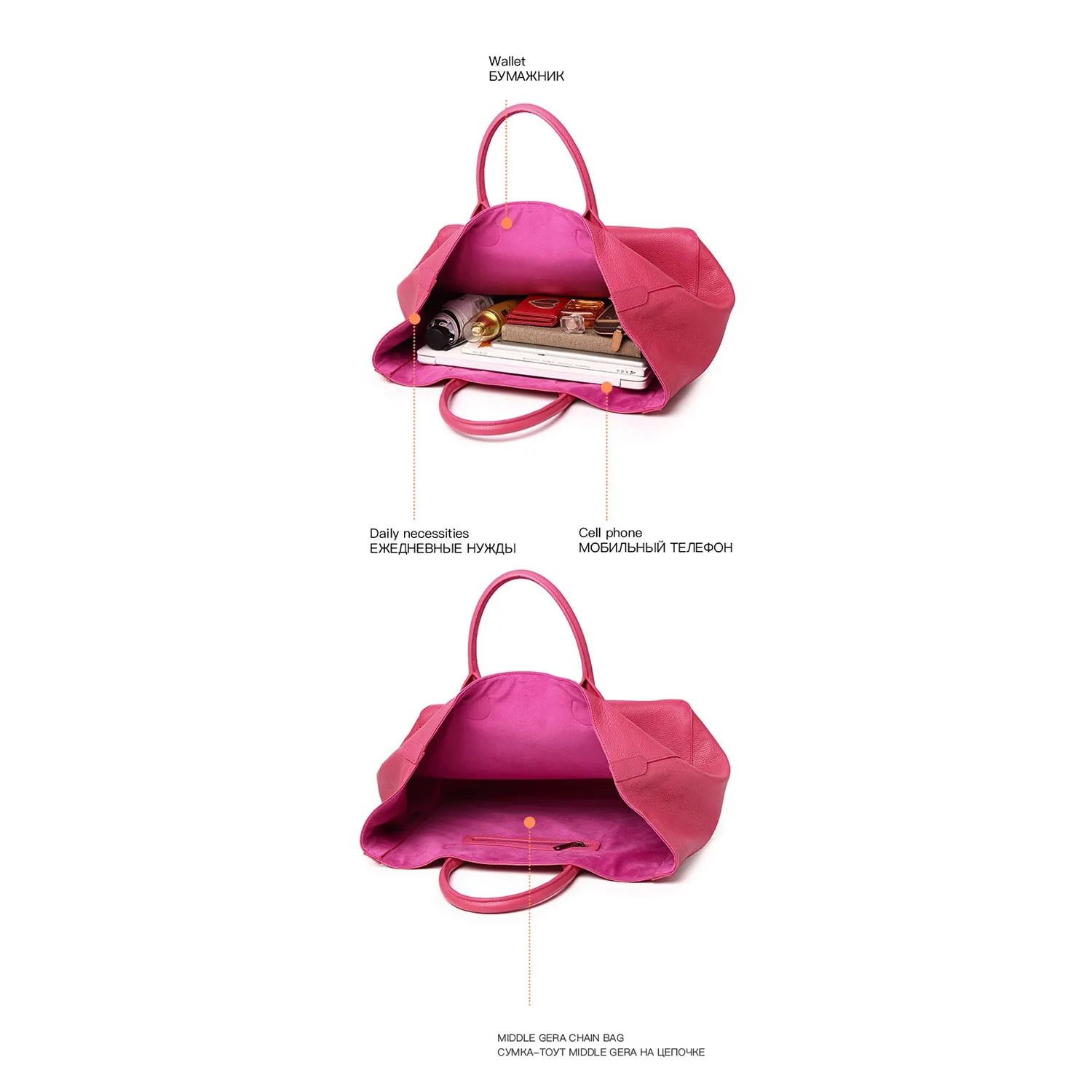 Genuine Leather Tote Bag, custom tote bag with logo imprint 4