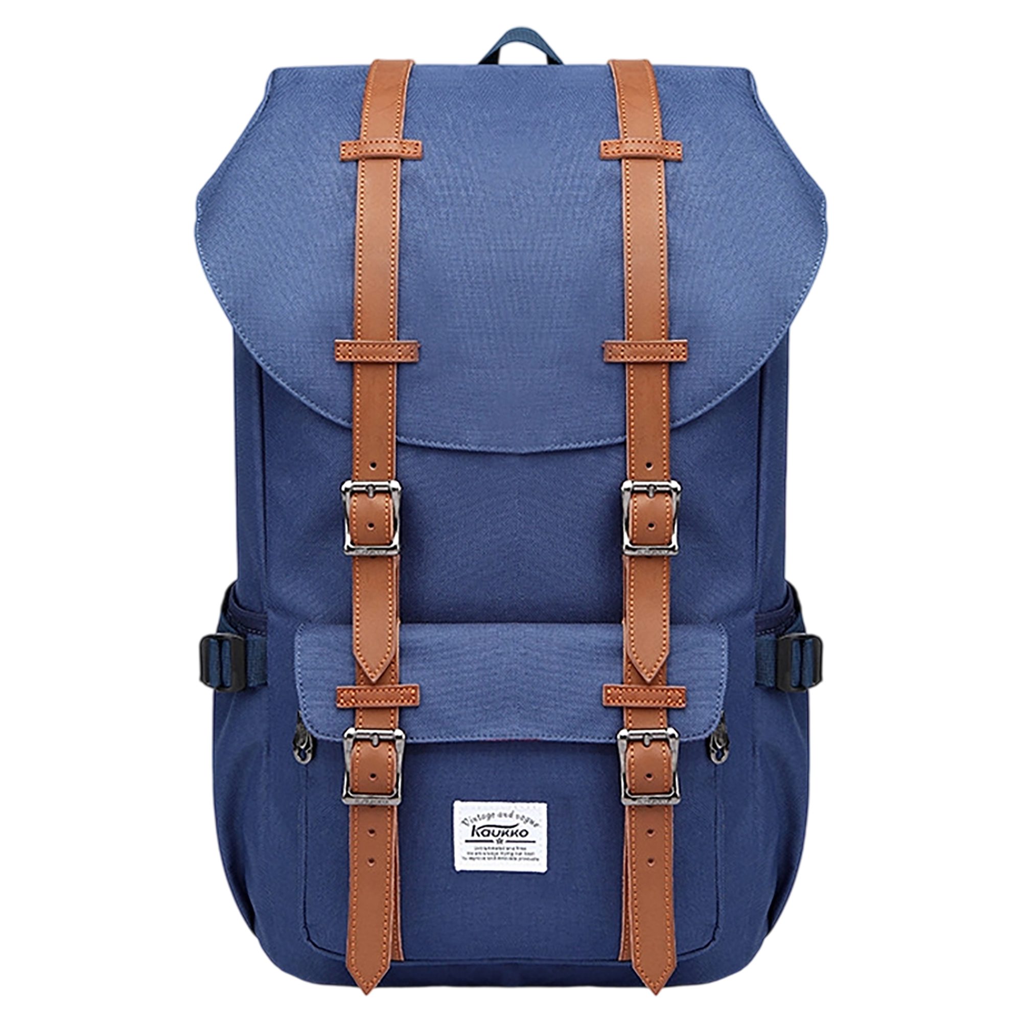 Eco Fabric Laptop Backpack With Drawcord Closure And Dual Bottle Pockets 12
