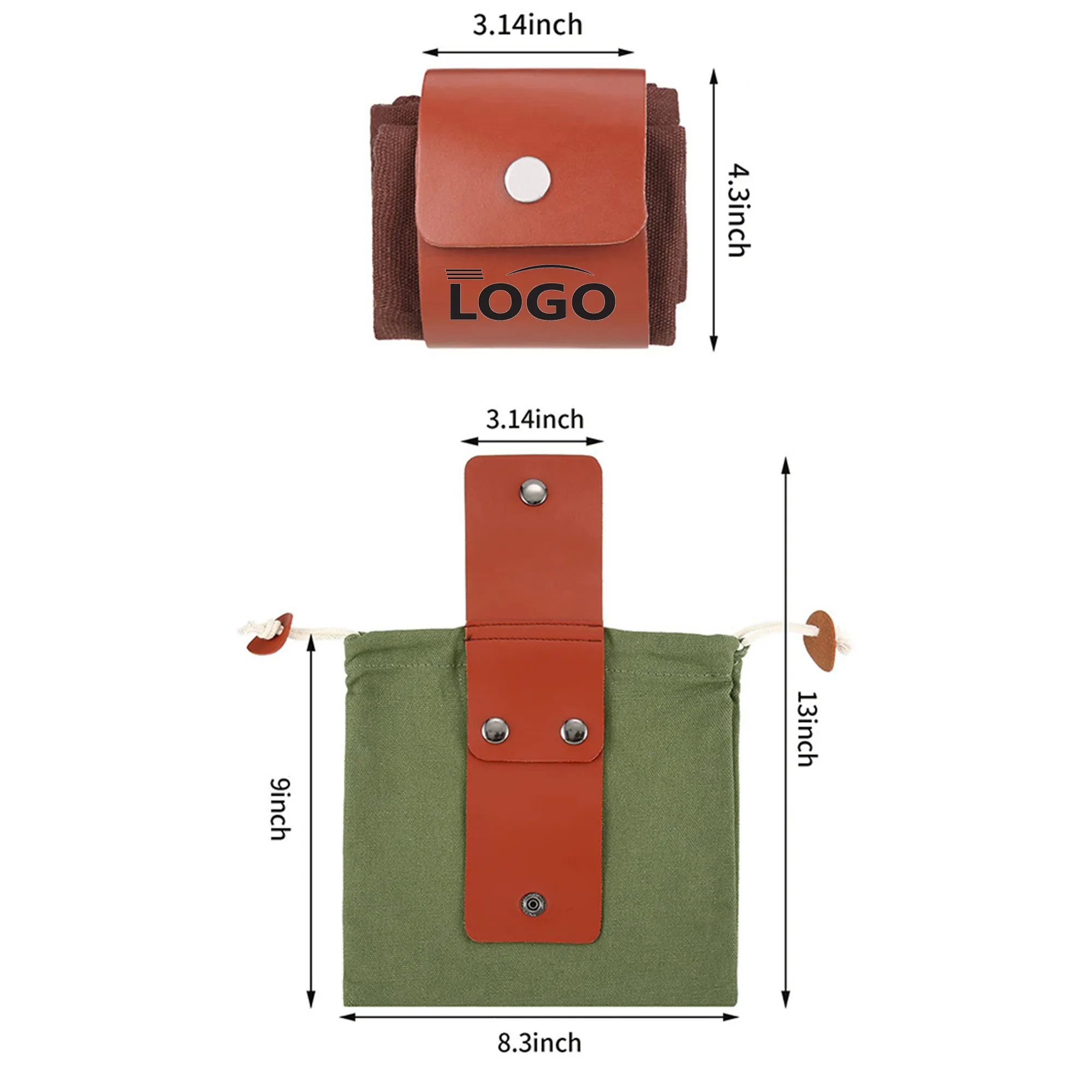 MOQ20 Outdoor Canvas Collapsible Foraging Waist Bag 3