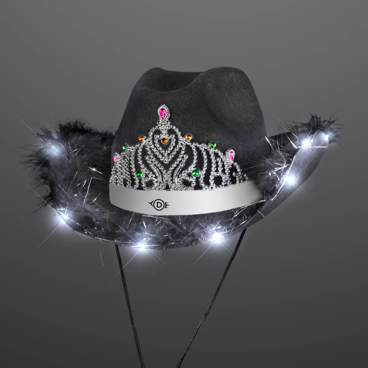 Light Up Cowgirl Hat with White Band 7