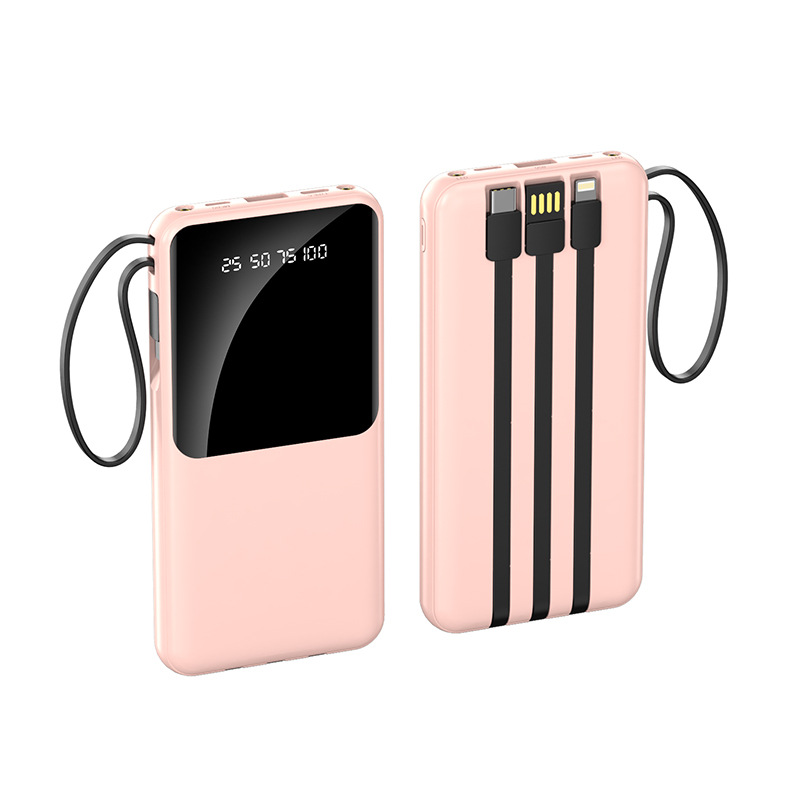 10000 mAh Power Bank W/ 4-In-1 Cable & LED Display 1