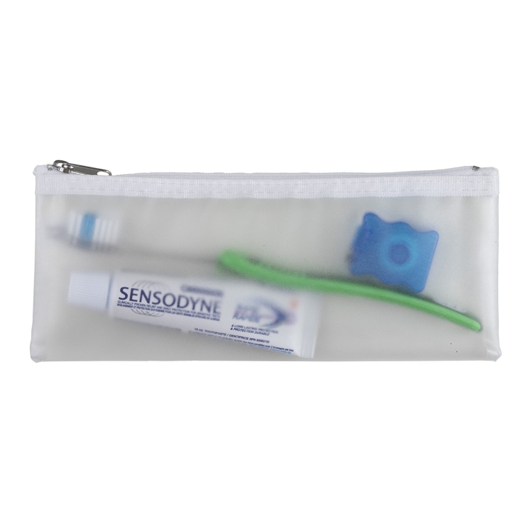 8 ½" W x 3 ½" H -"Dubai" Vinyl Travel Pencil and Accessories Pouch with Zipper 5