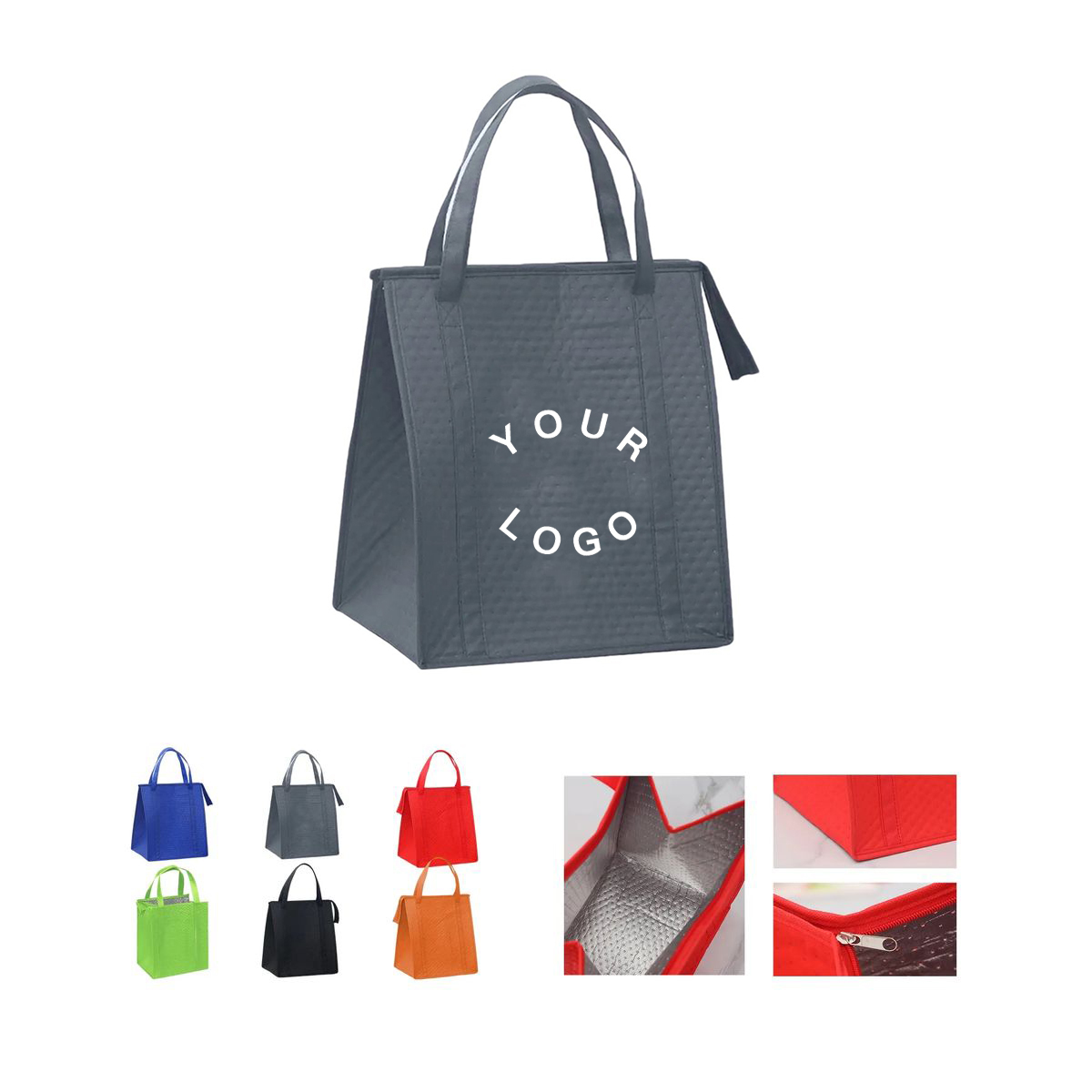 Polypropylene Grocery Tote with Insulated Lining and Zipper 4