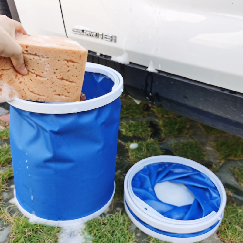 600D Oxford Durable Plastic Handle Foldable Bucket 4