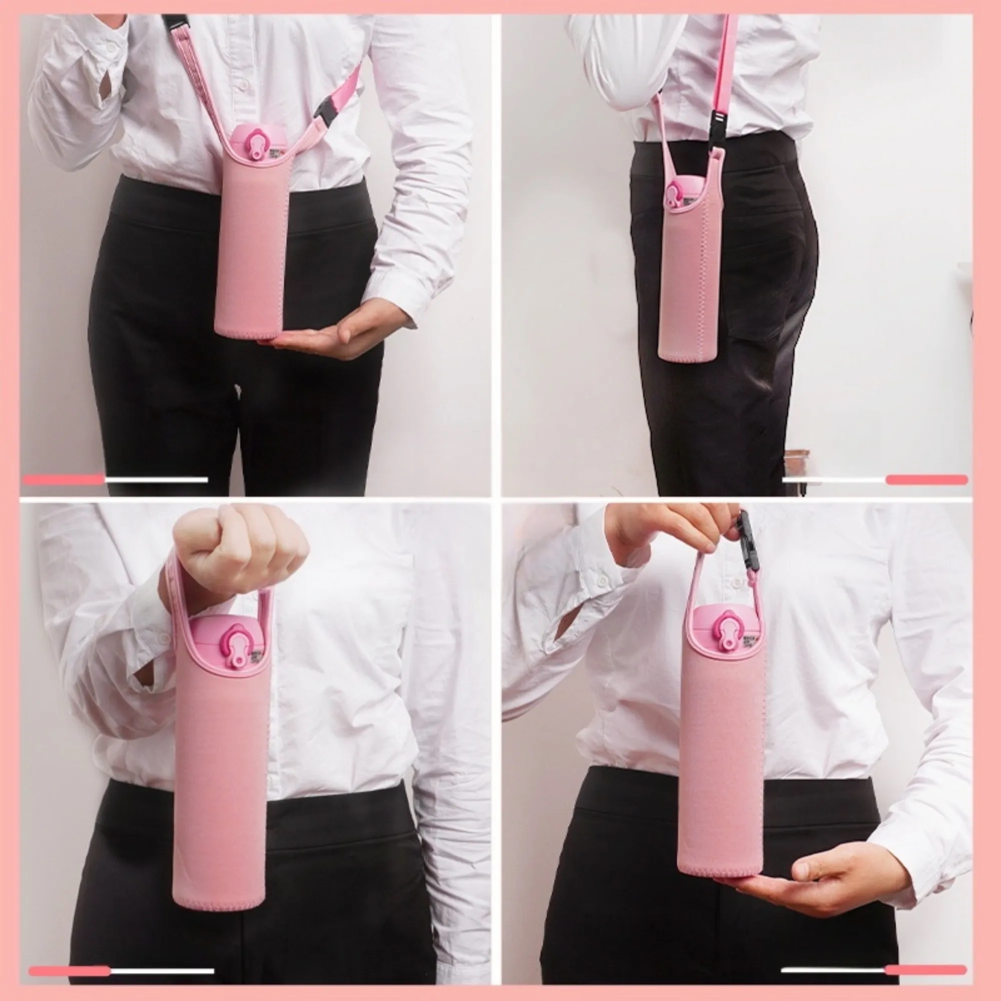 Neoprene Water Bottle Holder with Adjustable Strap 5