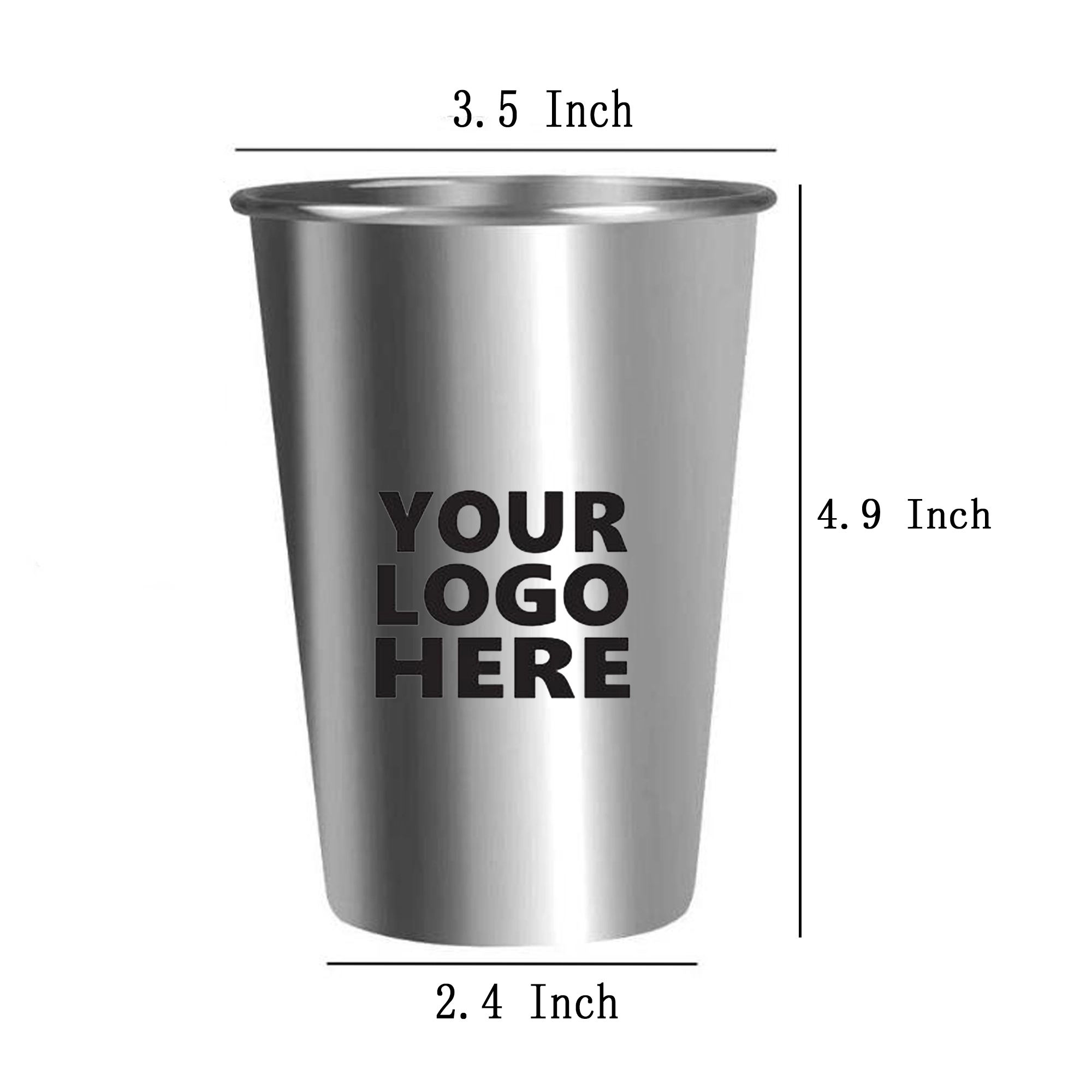 16 Oz Stainless Steel Pint Cup 2