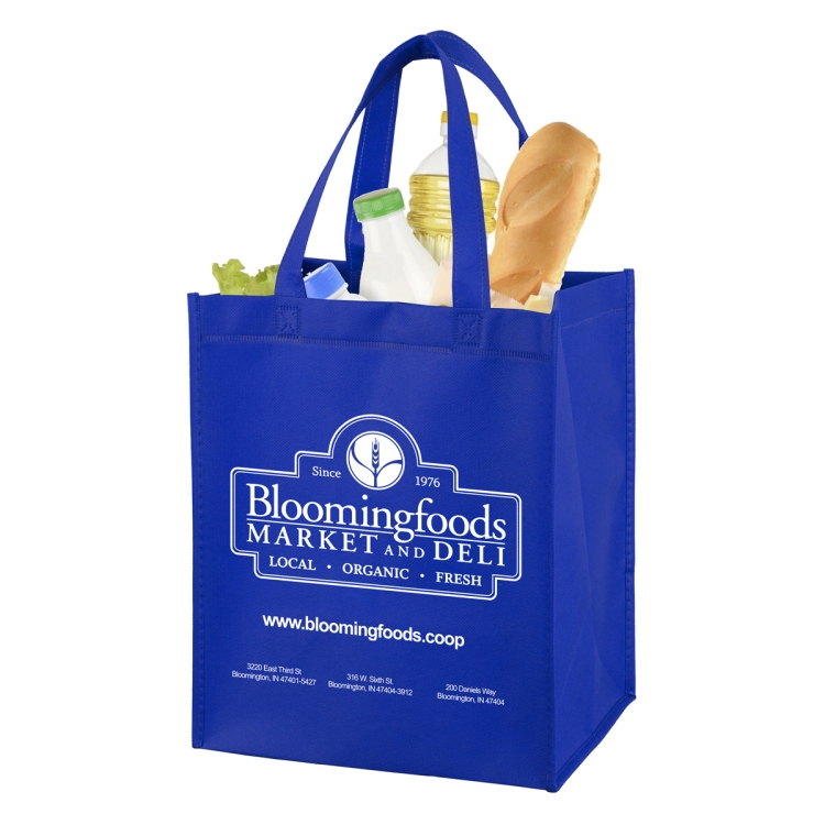 10"W x 12"H x 8" Gusset - "FULL VIEW" Junior Large Imprint Grocery Shopping Tote Bag 8