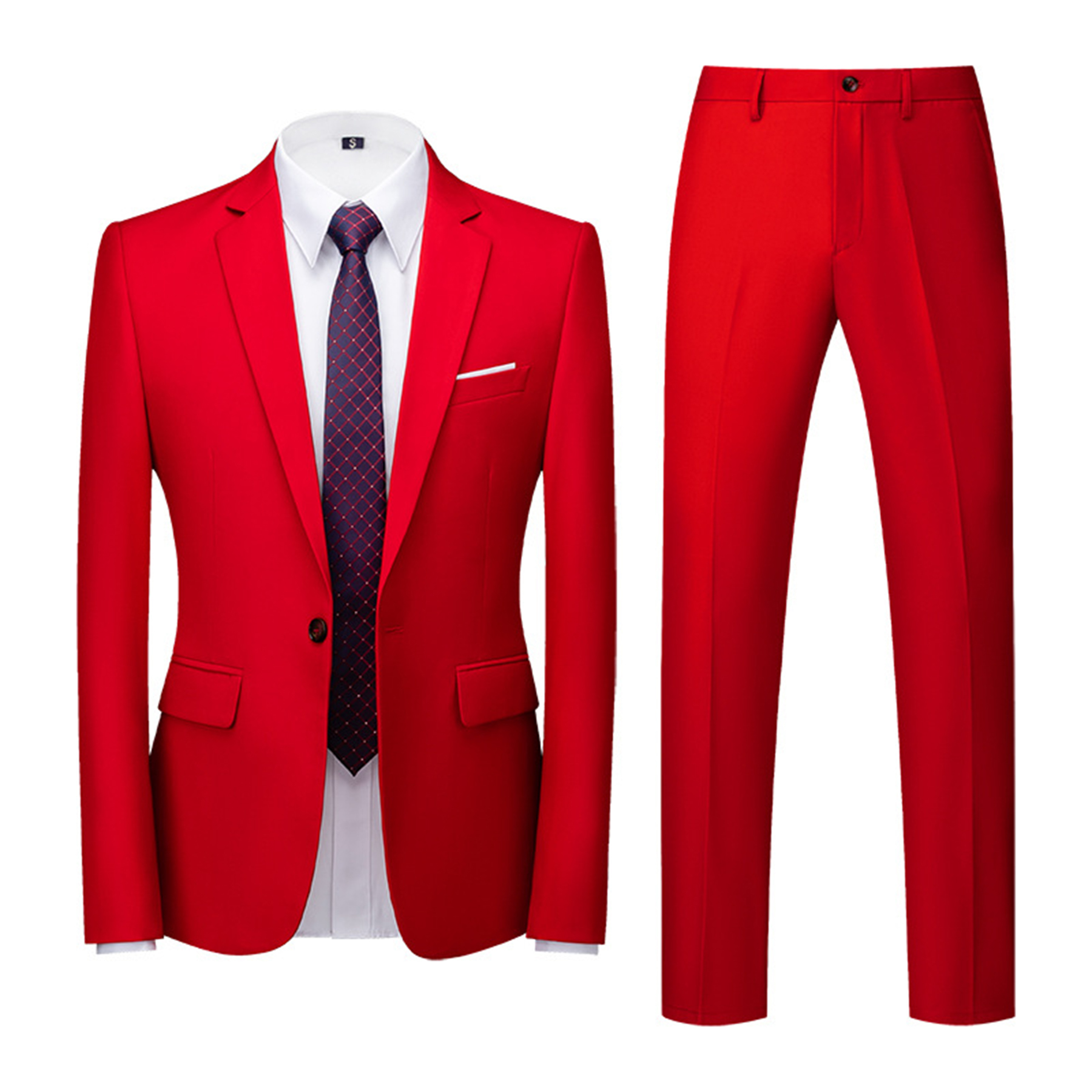 Men 2 Piece Slim Fit Suit Set 16