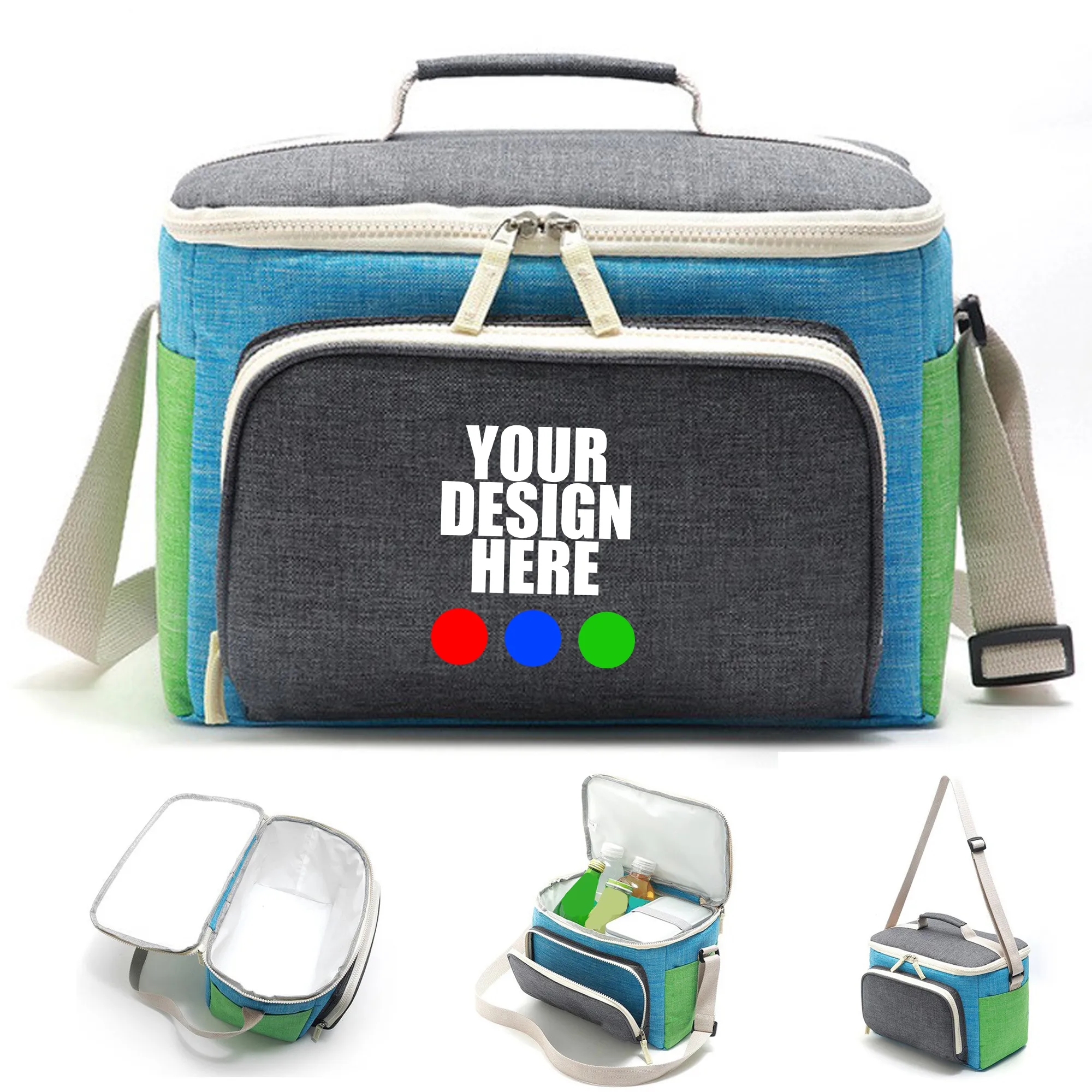 PEVA Insulated Cooler Lunch Bag w/ Strap 4