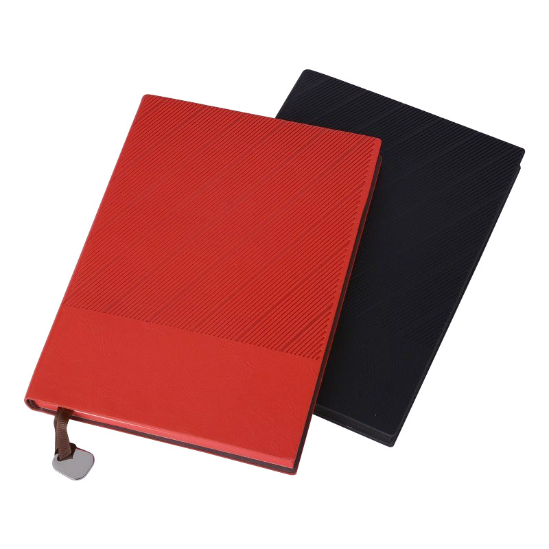 A5 Diagonal Textured Soft PU Cover Notebook W/ Metal Bookmark 5