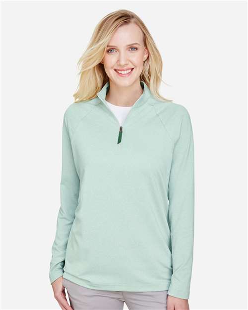 Women's CrownLux Performance® Clubhouse Micro-Stripe Quarter-Zip Pullover - DG480W 21