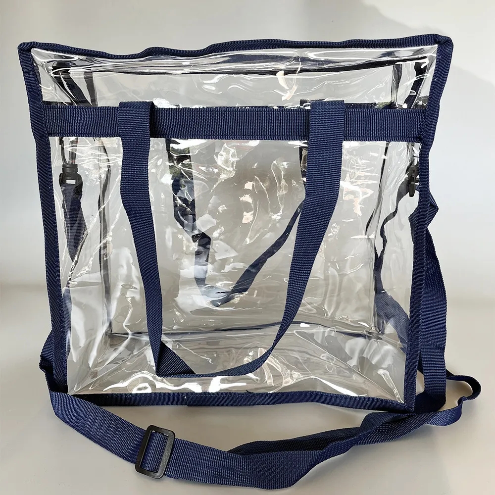 Zipper Closure Clear Tote Bag with Handles Shoulder Strap 6