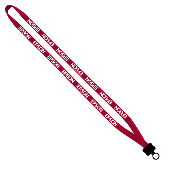 1/2" Cotton Lanyard with Plastic Clamshell & O-Ring 14