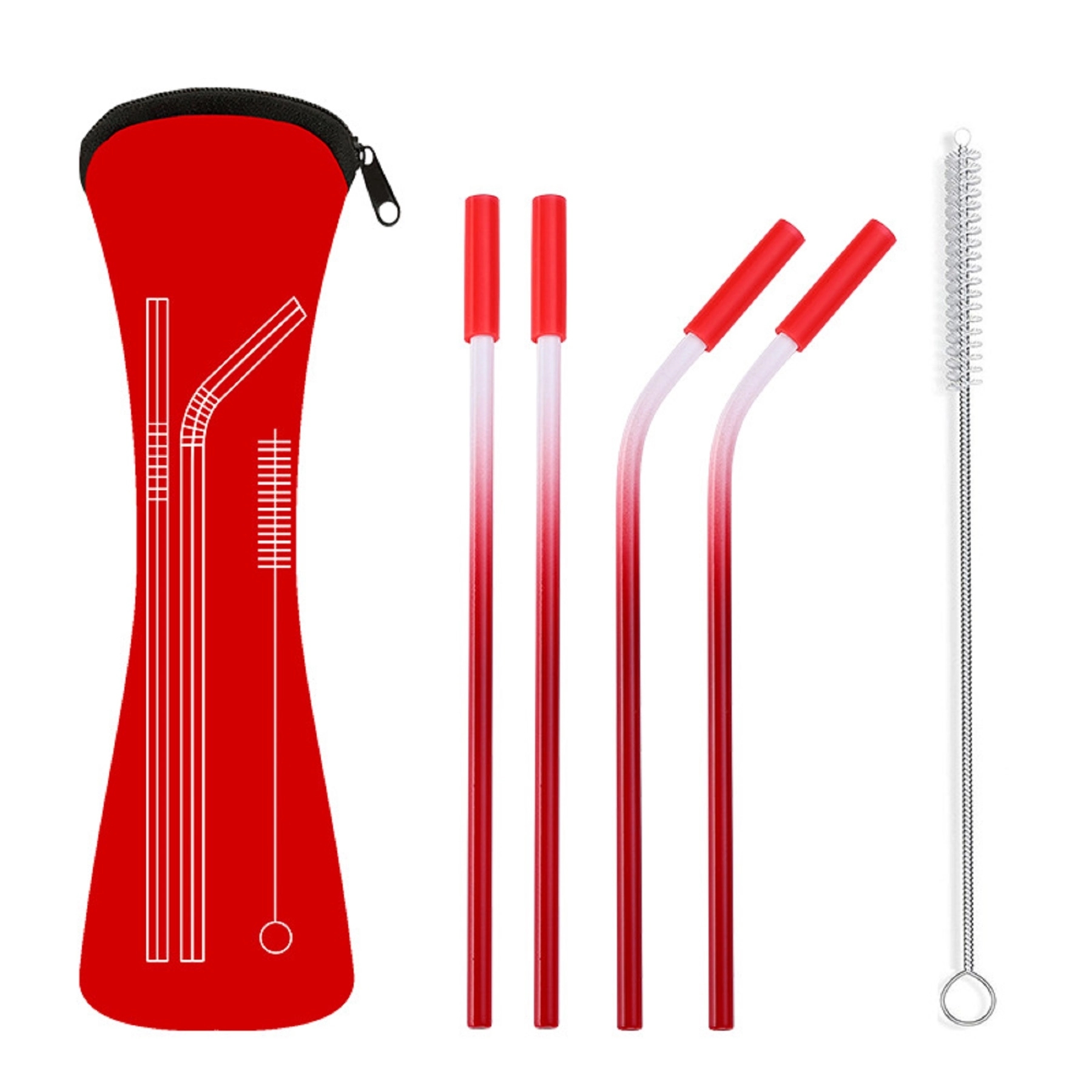 18/8 Stainless Steel Straw with Cleaner in Neoprene Bag 5