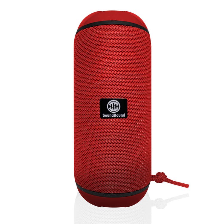 Bluetooth Wireless Speaker - Hand Strap Red Grip Curved 1