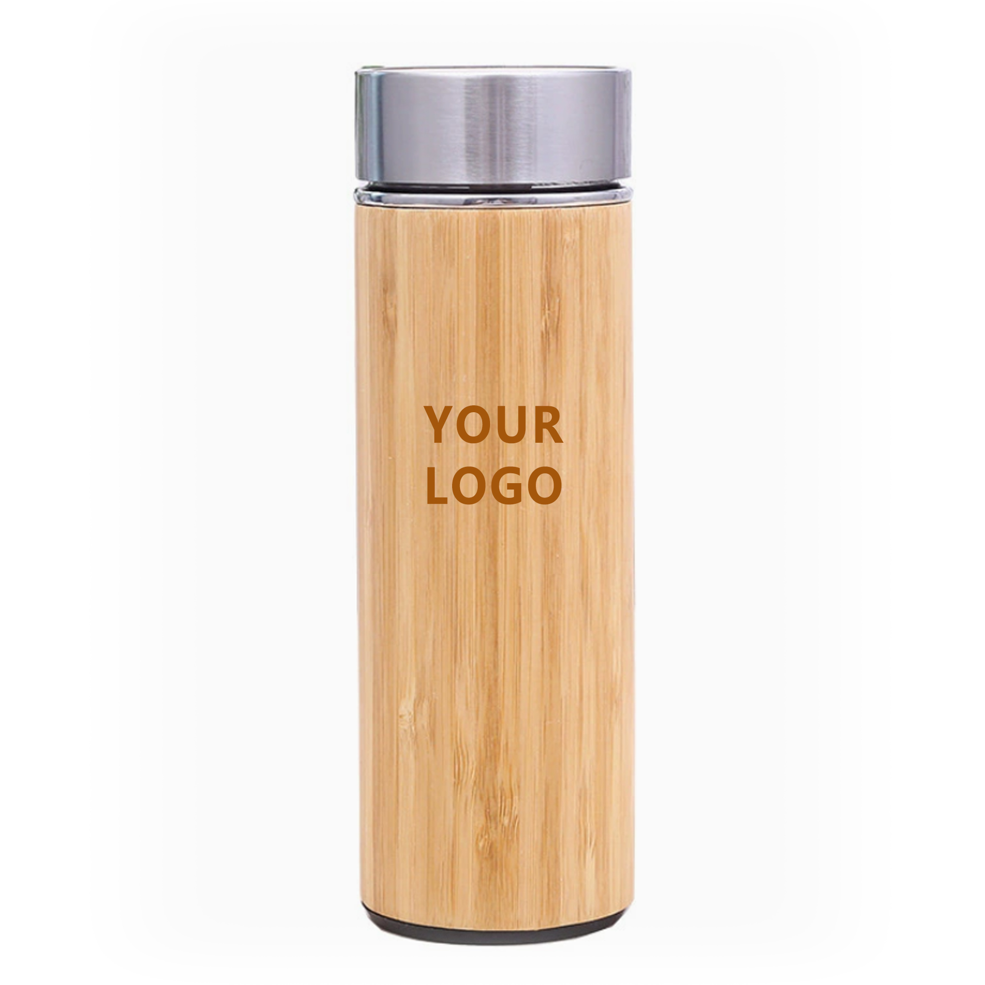 16 Oz Stainless Steel Bamboo Bottle 2